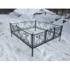 Кованая ограда на могилу «Капля цоколь»